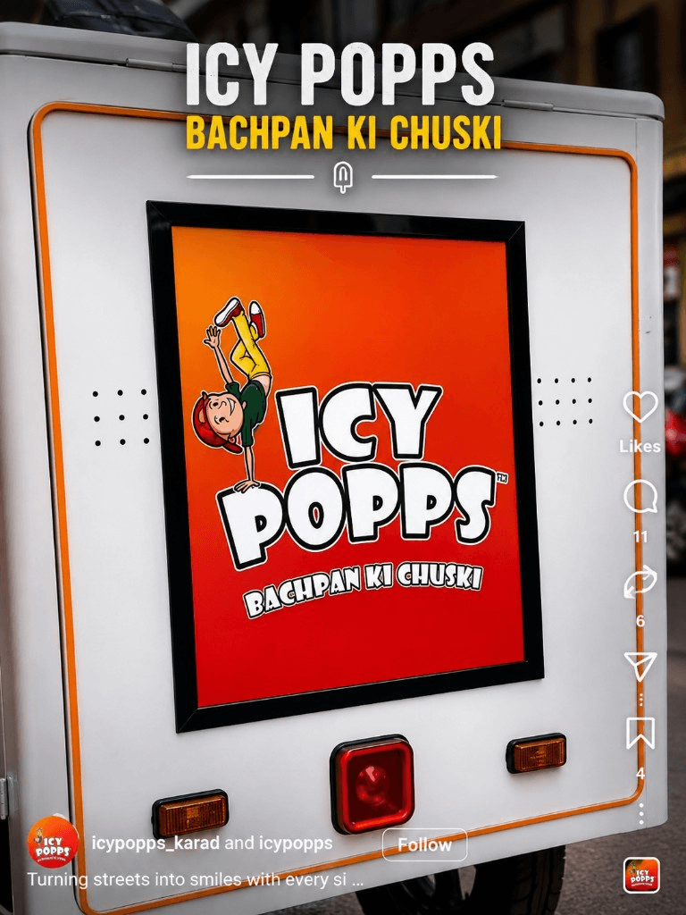 Icy Popps branded van post